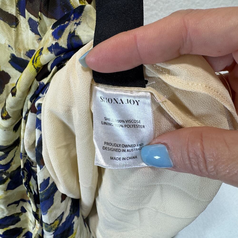 shona joy Kinetic Asymmetric Panel Abstract Eutopian Dress, Size 8, Rt. $420 - Picture 5 of 11